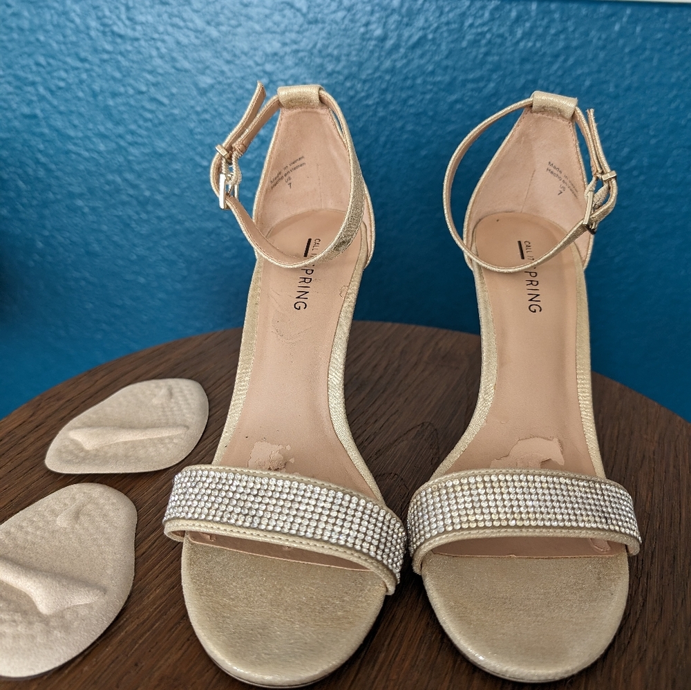 Light Gold Sparkle Heels - Size 7 - Worn once